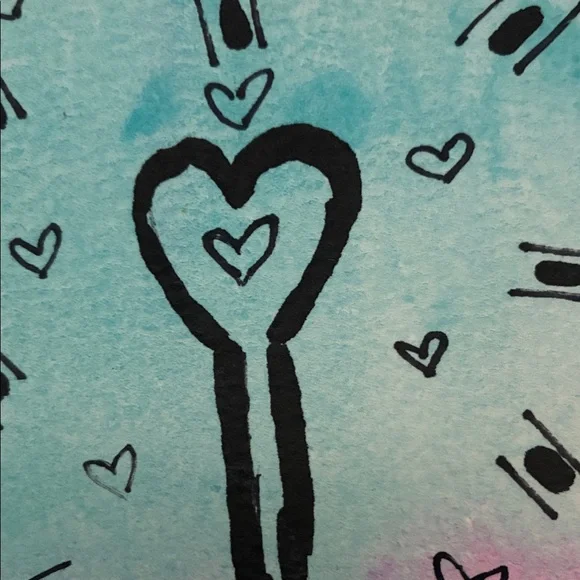 Heart Key watercolour - Picture 3 of 4